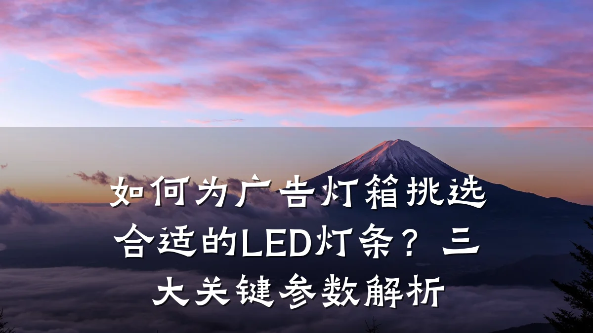 如何为广告灯箱挑选合适的LED灯条？三大关键参数解析