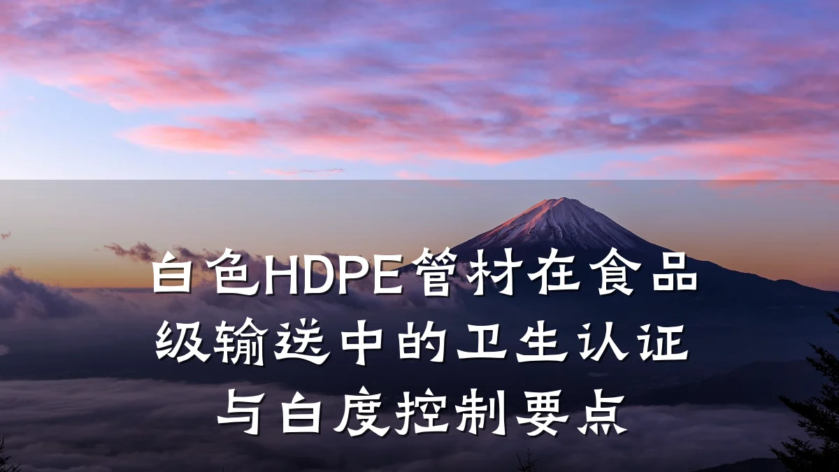 白色HDPE管材在食品级输送中的卫生认证与白度控制要点