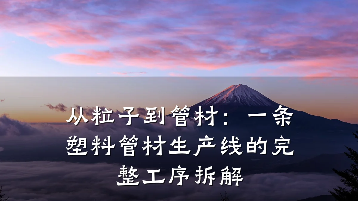 从粒子到管材：一条塑料管材生产线的完整工序拆解
