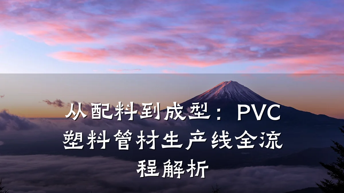 从配料到成型：PVC塑料管材生产线全流程解析