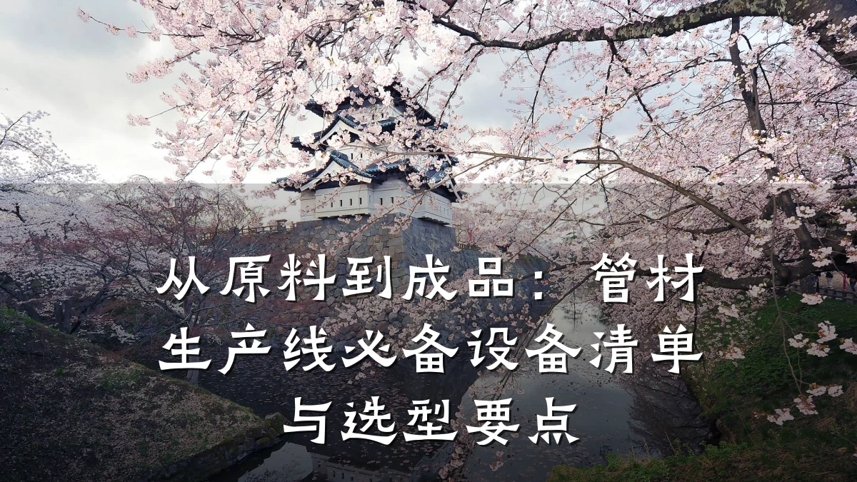 从原料到成品：管材生产线必备设备清单与选型要点