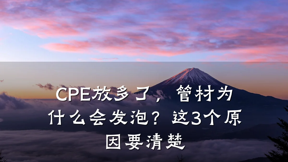 CPE放多了，管材为什么会发泡？这3个原因要清楚