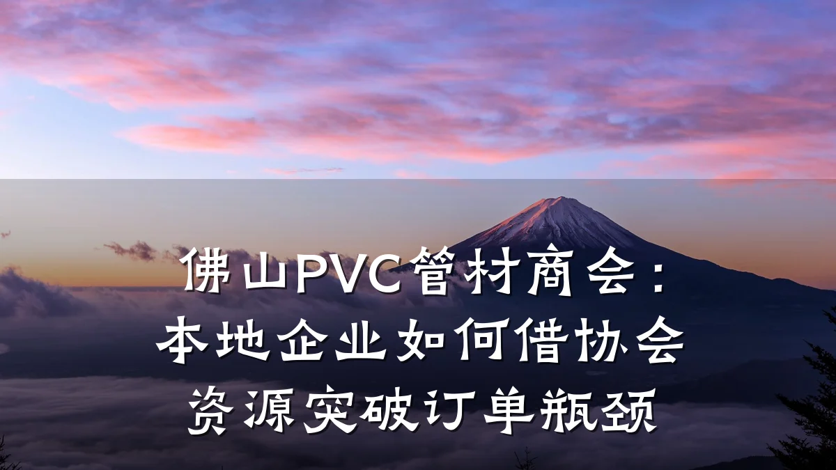 佛山PVC管材商会：本地企业如何借协会资源突破订单瓶颈