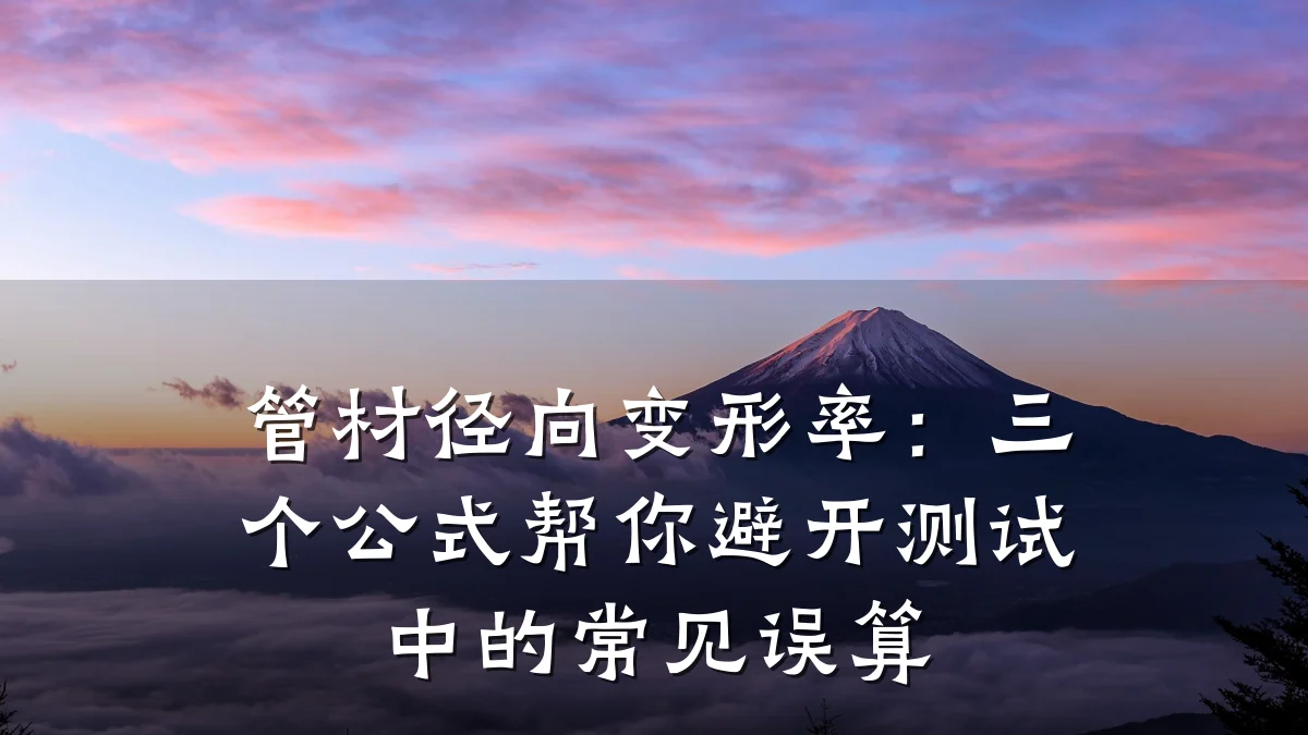 管材径向变形率：三个公式帮你避开测试中的常见误算