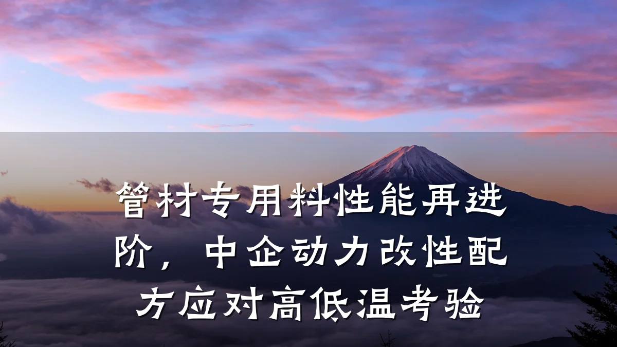 管材专用料性能再进阶,中企动力改性配方应对高低温考验