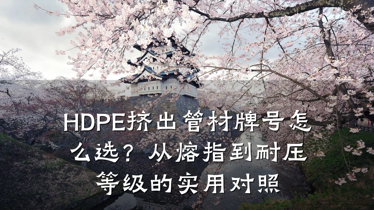 HDPE挤出管材牌号怎么选?从熔指到耐压等级的实用对照
