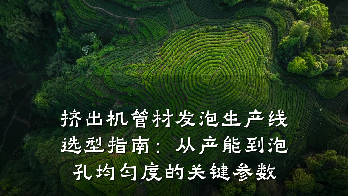 挤出机管材发泡生产线选型指南：从产能到泡孔均匀度的关键参数