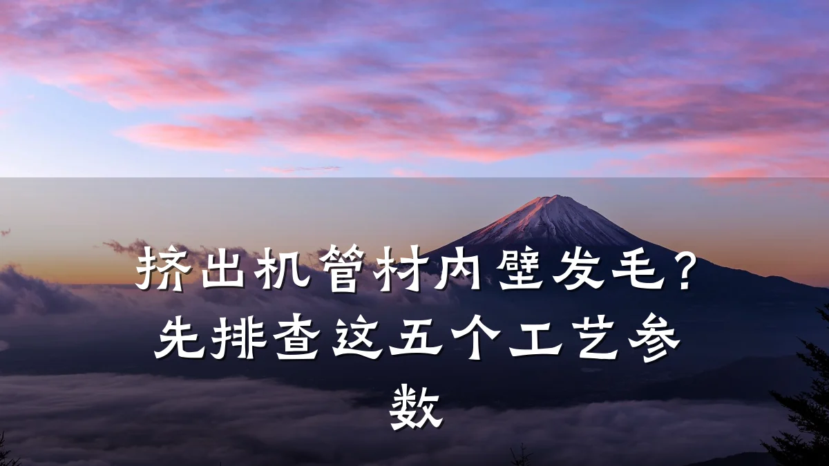 挤出机管材内壁发毛？先排查这五个工艺参数