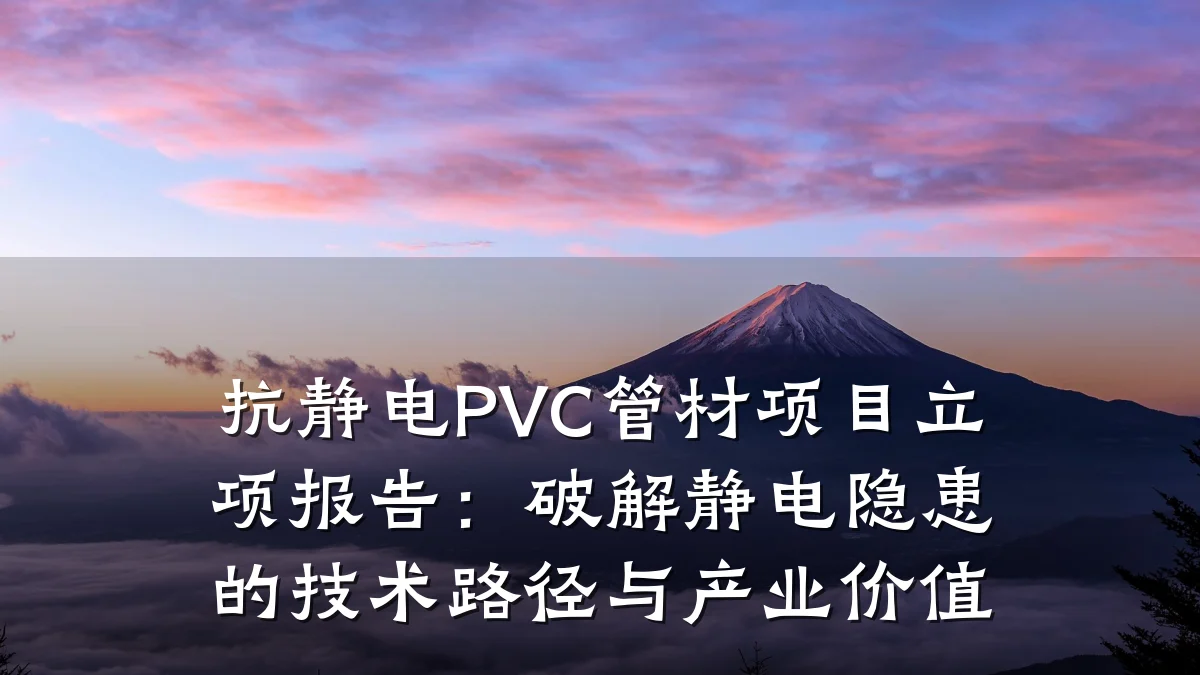 抗静电PVC管材项目立项报告：破解静电隐患的技术路径与产业价值