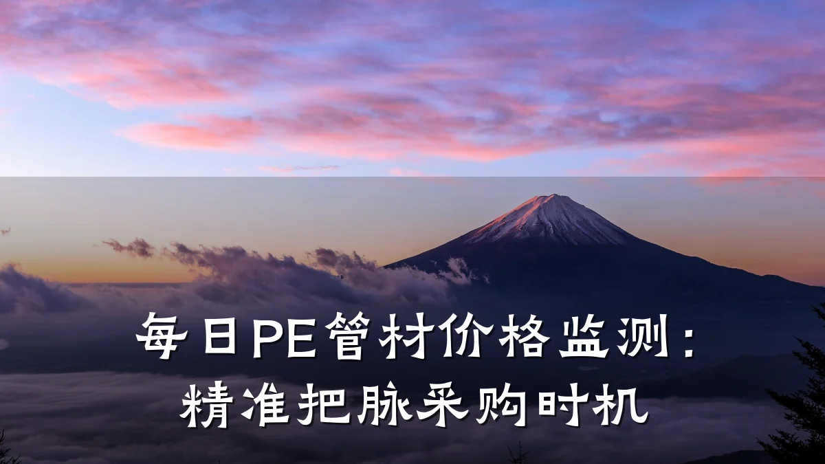 每日PE管材价格监测:精准把脉采购时机