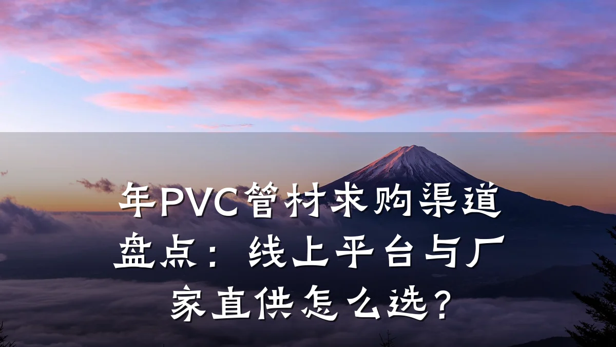 年PVC管材求购渠道盘点：线上平台与厂家直供怎么选？