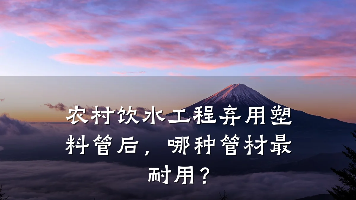 农村饮水工程弃用塑料管后,哪种管材最耐用?