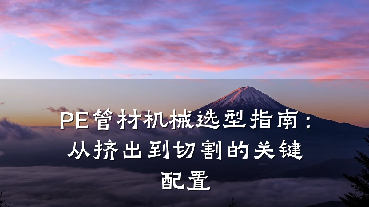 PE管材机械选型指南：从挤出到切割的关键配置