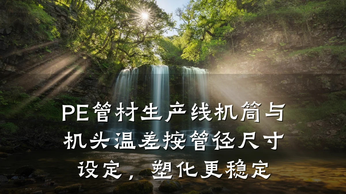 PE管材生产线机筒与机头温差按管径尺寸设定，塑化更稳定