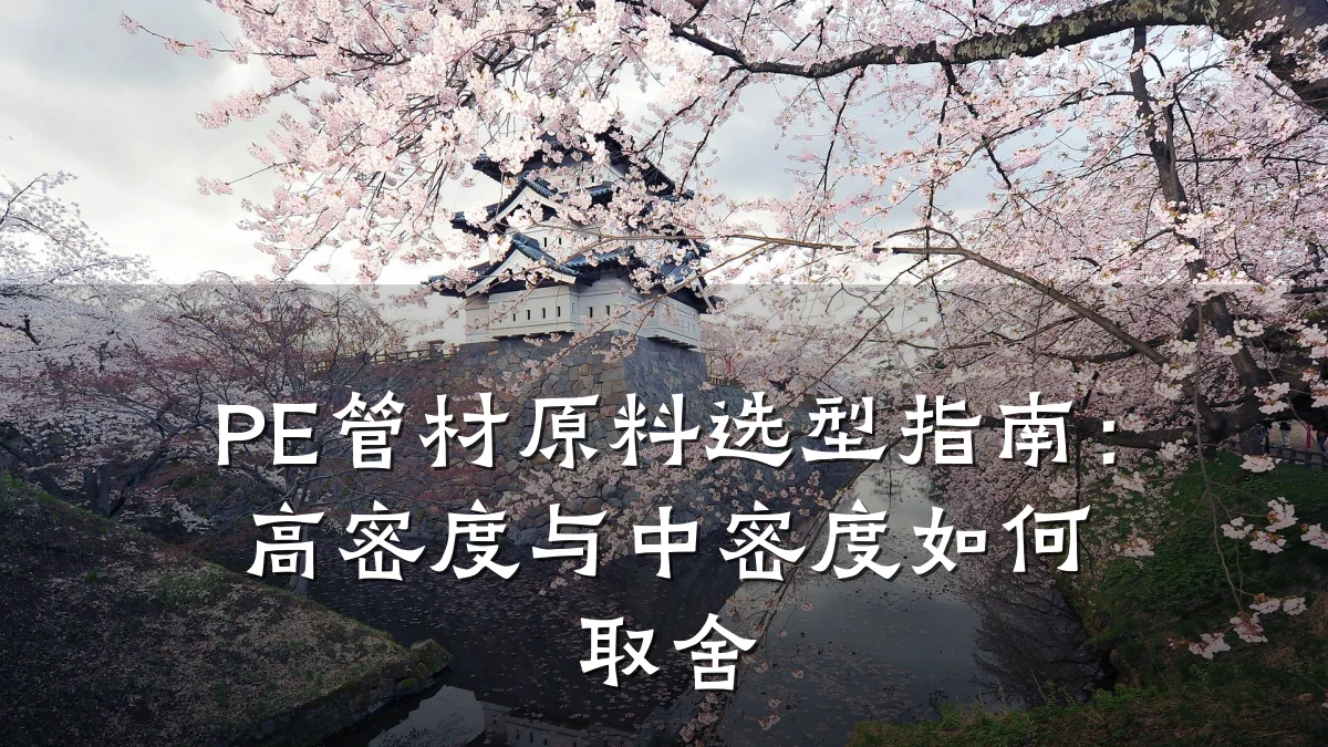 PE管材原料选型指南：高密度与中密度如何取舍
