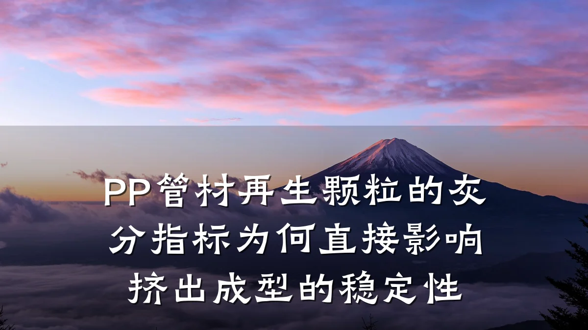 PP管材再生颗粒的灰分指标为何直接影响挤出成型的稳定性