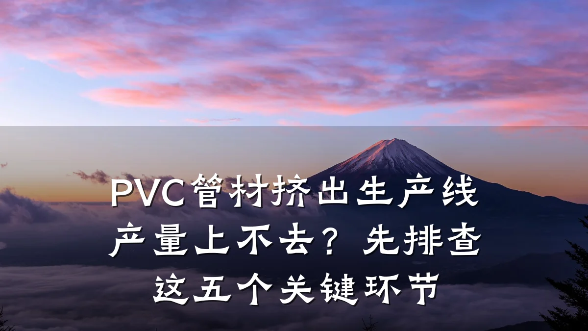 PVC管材挤出生产线产量上不去？先排查这五个关键环节