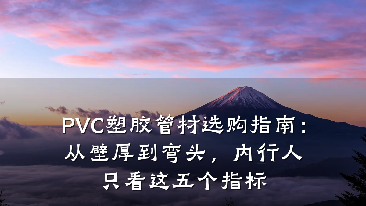 PVC塑胶管材选购指南：从壁厚到弯头，内行人只看这五个指标