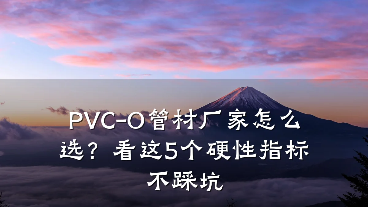 PVC-O管材厂家怎么选？看这5个硬性指标不踩坑