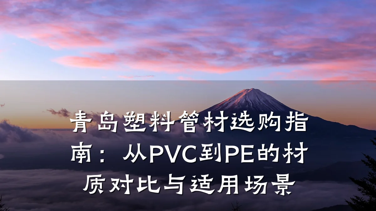 青岛塑料管材选购指南：从PVC到PE的材质对比与适用场景