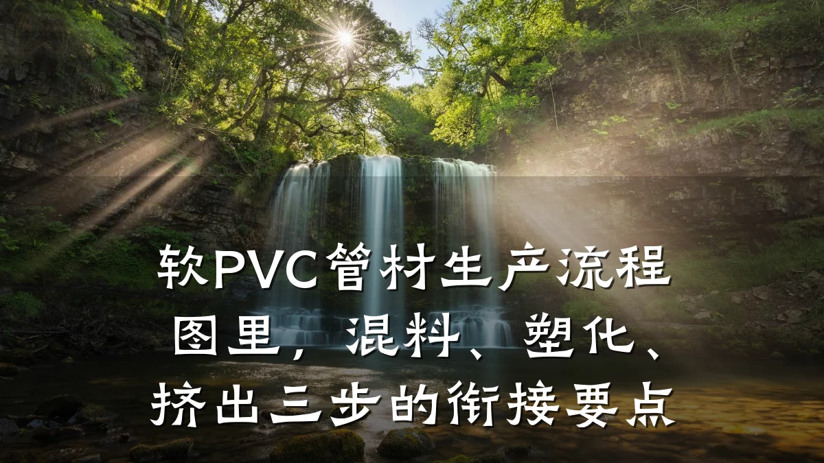 软PVC管材生产流程图里，混料、塑化、挤出三步的衔接要点