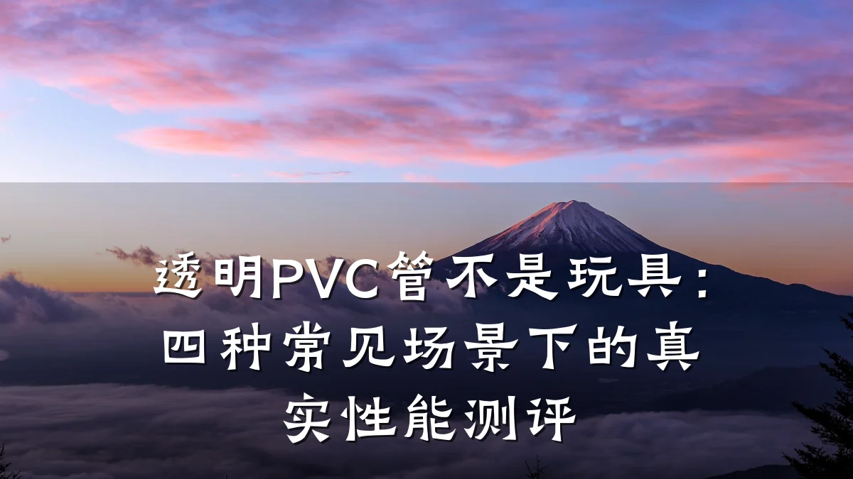 透明PVC管不是玩具:四种常见场景下的真实性能测评
