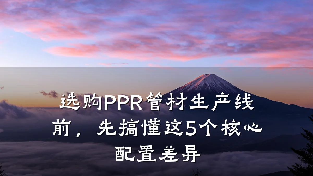 选购PPR管材生产线前,先搞懂这5个核心配置差异