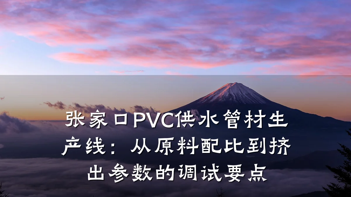 张家口PVC供水管材生产线：从原料配比到挤出参数的调试要点