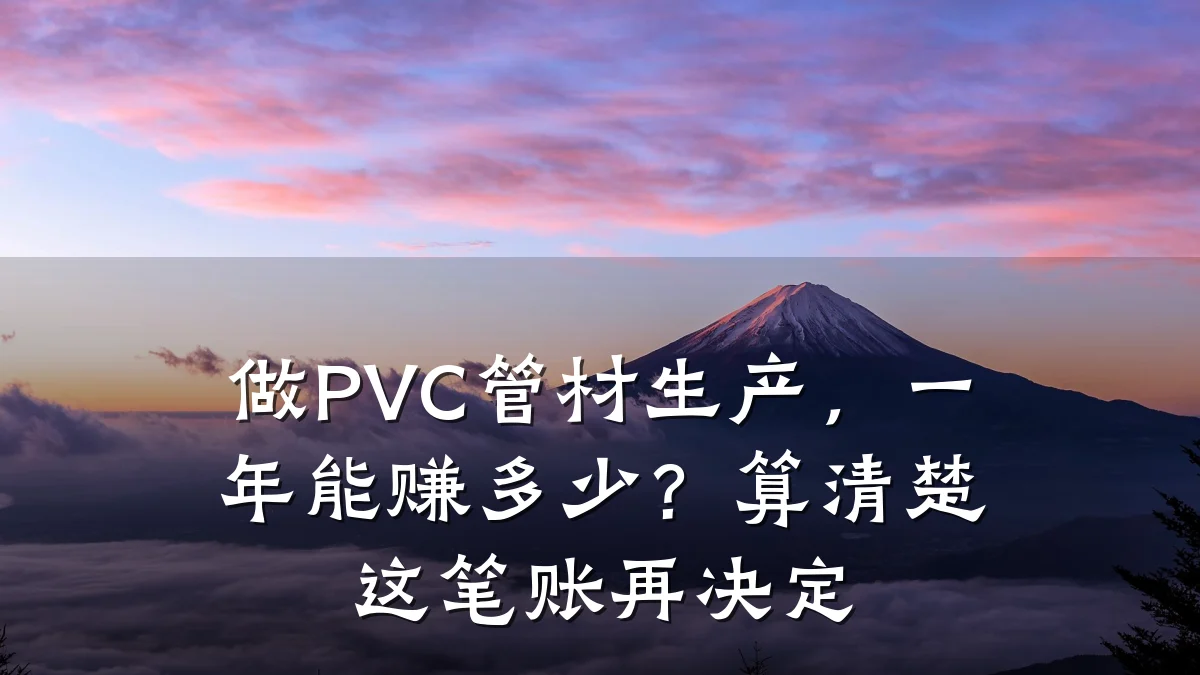做PVC管材生产，一年能赚多少？算清楚这笔账再决定